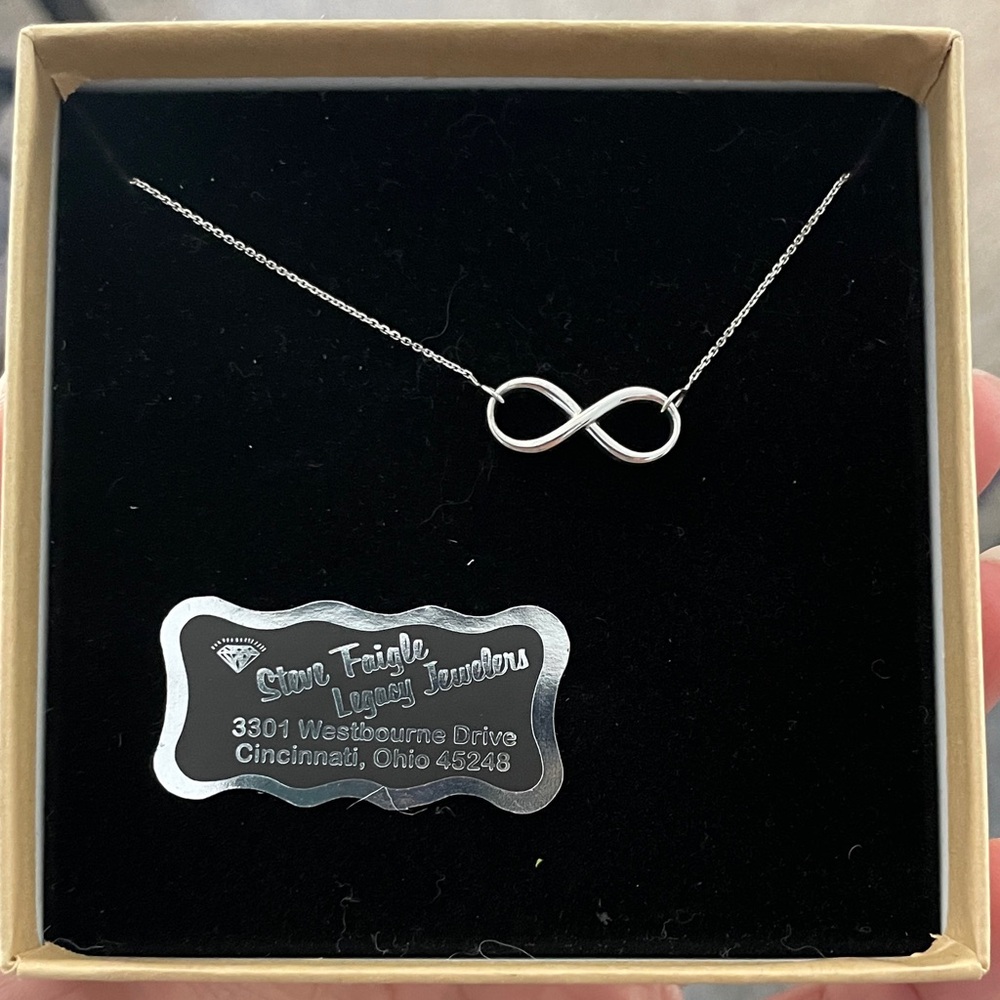NWT Elegant Silver Infinity Necklace